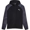 Color Block Logo Hooded Zip-Up Long Sleeve Jacket Men Jackets Black 524510-01