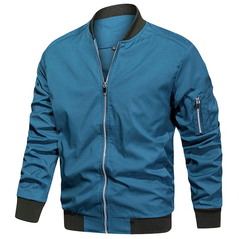 USA Size Men's Lightweight Bomber Jacket for Spring Autumn - Casual Flight Pilot Varsity Baseball Coat
