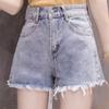 Fashion Loose-Fitting Students' Denim Shorts Women, New Summer Wear European Style All-Match and Slimming High-Waisted Hole Ripped Hot Pants