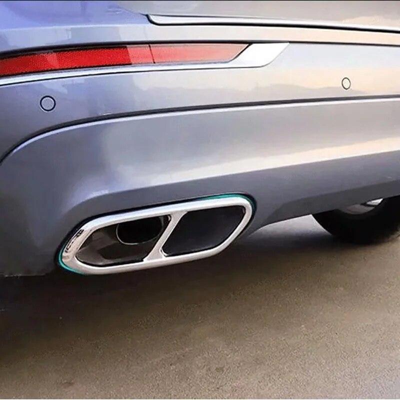 For VOLVO XC60 2018   Car Rear Exhaust Tail Pipe Cover Trim Muffler Stainless Steel Accessories 2pcs