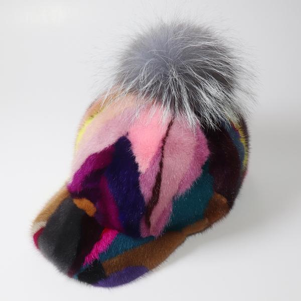 New Women Genuine Real Natural Mink Fur Hat Adult Handmade Warm Winter Baseball Cap Luxury Lady Elegant Stylish Warm Caps