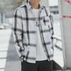 Men's Loose Fit Long-Sleeve Plaid Shirt - Korean Style, Spring/Autumn, Casual Hong Kong Jacket