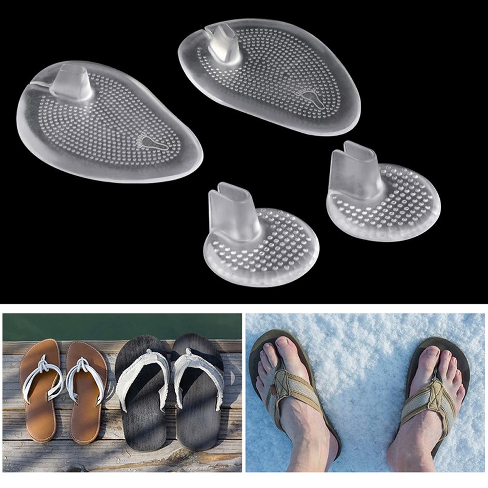 Invisible Flip Flop Sandals Forefoot Pad Silicone Slip Resistant Half Yard Heel Pad Toe Separator Pads Massage Insoles Inserts