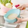 2-In-1 Rice Washer Plastic Sieve Fruit Bowl Plastic Clean Machine Vegetables Basin Basket Washing Filter Strainer Kitchen Tool