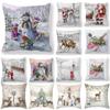 2023 Happy New Year Decoration 45x45cm Christmas Pillow Case Cushion Cover Christmas Ornament Home Christmas Decoration