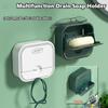 Multifunction Drain Soap Storage Box Wall-mounted Drawer Soap Dish Holder