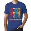 Men’s Vintage Tee Shirt Graphic T Shirt Surf Summer Time VILLEFRANCHE SUR MER Royal Blue