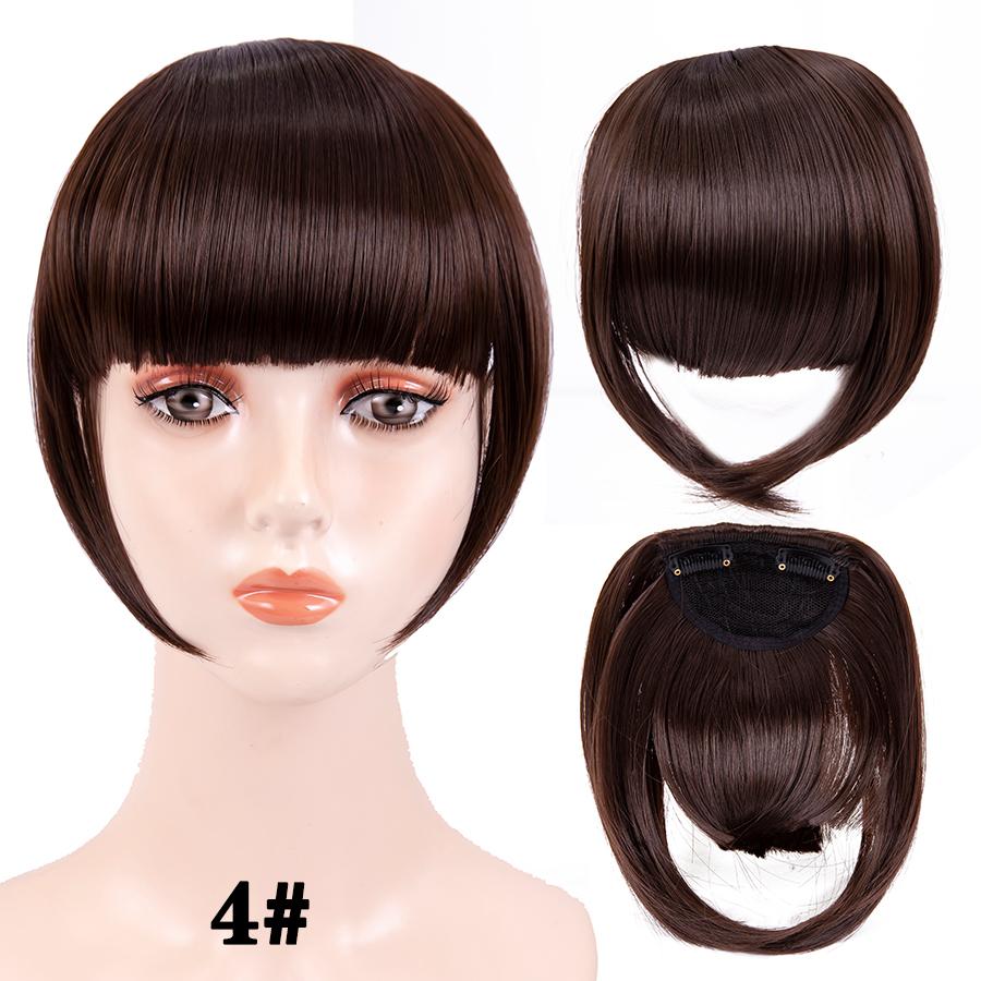 Fringe Bangs Synthetic Hair Extensions Clip In Bangs 6 Inch Short Straight Hairpiece Front Neat Bang Two Side Blonde