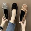 New Women 'S Shoes Spring And Autumn Shoes Shallow Mouth Set Of Flat Shoes Women 'S Bean Shoes Women 'S Sequins Single Shoe Woman