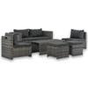 Day and Night - Day and Night Garden Lounge Set 6 Pieces and Gray Synthetic Rattan Cushions