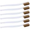 6pcs Printer Cleaning Steel Wire Brush Plastic Handle Rust Removal Wire Brush Accessory