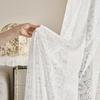 Light Filtering Embroidered Sheer Curtains European Style Lace Window Screen for Living Room Bedroom Balcony Bay Window