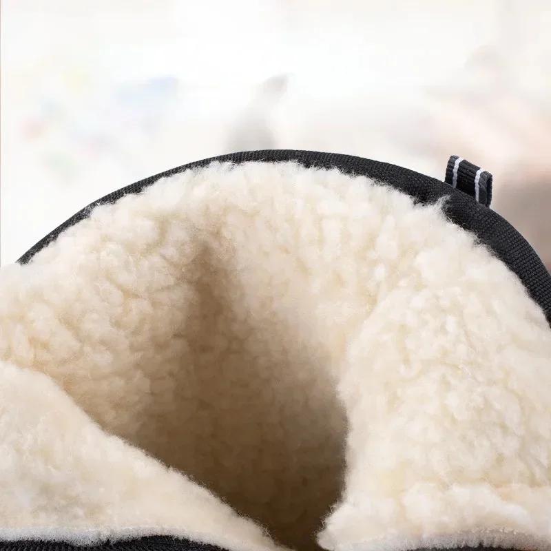 Trendy Men's Mid-calf Boots Outdoor Waterproof Snow Boot Plush Warm Casual Cotton Boots for Men Non-slip Platform Botas Big Size