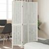 VidaXL Room Divider 3 Panels, Room Separator, Privacy Screen, Bedroom Living Room Screen, White Wood 358670