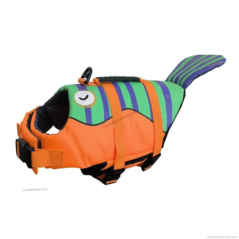 Summer Dog Life Jacket Lifesaver Swimwear Shark Vests with Rescue Handle Pet Dog Safety Swimsuit For Outdoor Pool Beach Boating