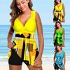 Women's Double Shoulder Strap Bikini Suit Swimsuit Top Tankini Swimsuit Geometric Print Swimsuit
