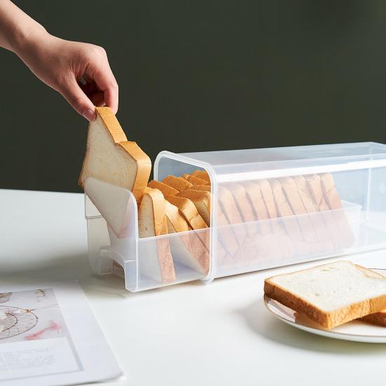 Airtight Bread Container Storage Box with Drawer Tray Transparent Lid Extend Shelf Life Bagel Kitchen Bread Organizer