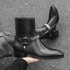 Fashion Men Boots Winter Side Zipper Leather Shoes Business Chelsea Boots British Style Hombres Botas Luxury Brand High Top Dress Shoes