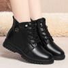 Mom Cotton Shoes Women's Autumn and Winter Velvet Women's Short Boots Middle Heel  Women's Boots Leather Shoes    and Elderly Women's Shoes