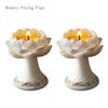 1PCS Ceramic Lotus Candle Holder for Home Use Buddha Butter Lamp Base Feng Shui Ornament Home Decor