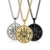 Stainless Steel Pendant  Tetragrammaton Talisman Men Solomon Wiccan Pagen Pentacle Pentagram Amulet Jewelry Necklace  Gift