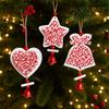 Heart Shape Xmas Tree Star Ornaments Decorative Star Car Ornament Christmas Hanging Pendants Party
