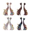 Resin Painted Graffiti Lovers Cat Figurines Couple Animal Office Ornaments European Home Interior Study Bedroom Decor