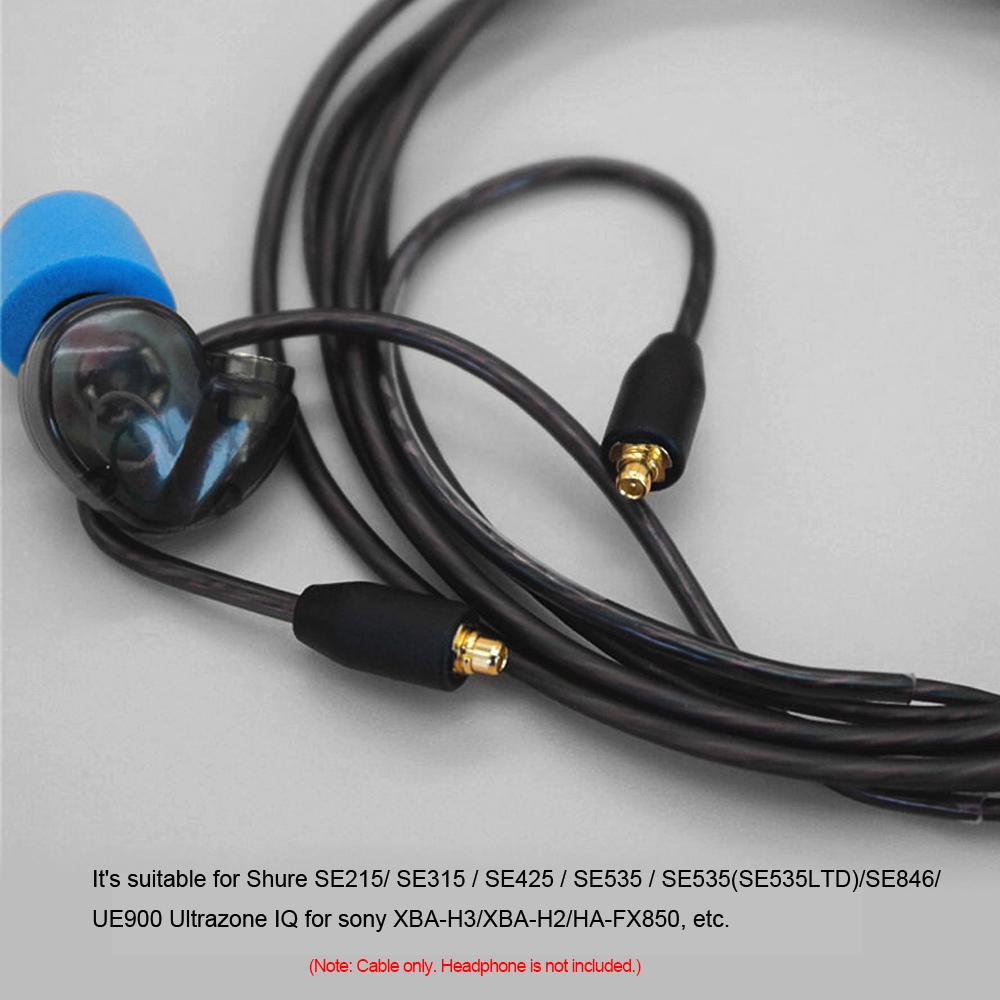 3.5mm Wired Headphone Audio Cable Replacement Earphones MMCX Connector Detachable for Shure SE215/