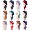 Women Pre-Tied Elastic Printed Hair Loss Hat Chemo Pirate Cap Cancer Head Scarf Muslim Turban