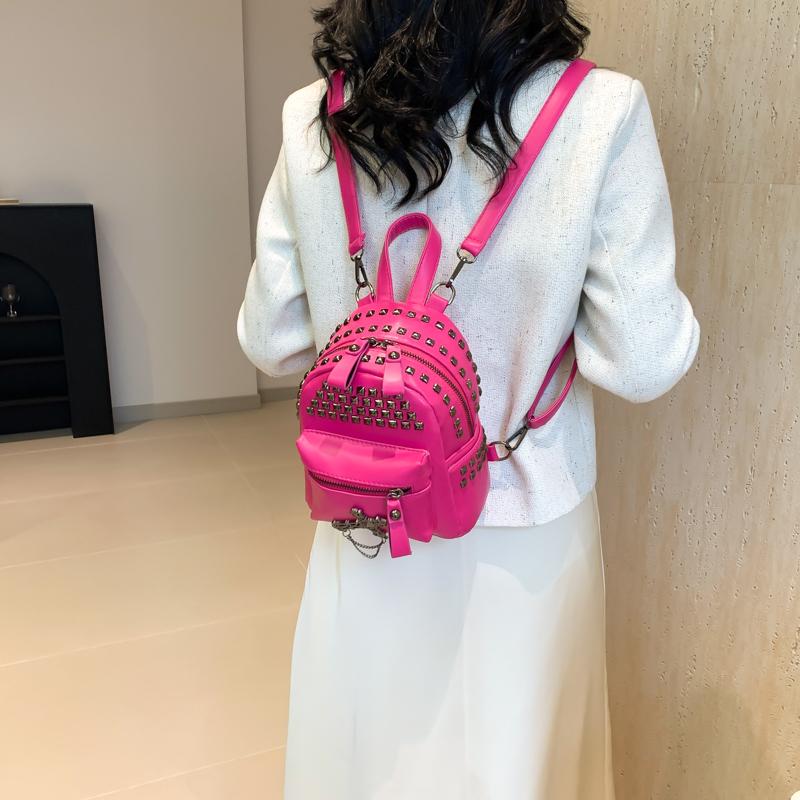 High-quality Studded Backpack for Women  Rock Fashion Bag  Youth Bag