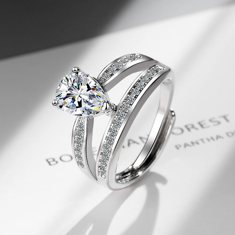 Lindon Classic Copper Zircon Ring Ladies Jewelry Wedding Promise Party Gift