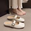 Temperament Square Head Mary Jane Shoes Women's Summer 2025 New Light Mouth Bag Head Half Slippers Low Heel French Flat Bottom Half Tray