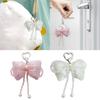 Crystal Bead Mobile Phone Chain Colorful Bowknot Pendant Keychain Multicolor Butterfly Shaped Schoolbag Decoration