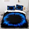 Colourful Fire Duvet Cover Set Cool Blue Orange Green Fire Pattern Bedding Set King Queen Size for Kids Boy Teen Comforter Cover