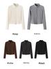 Women's Slimming Double Zipper Knitted Jacket with Stand Collar - Versatile Long Sleeve Cardigan for Spring and Autumn.
