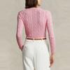 Polo Ralph Lauren SS23 Solid Color Logo Embroidered Slim Fit Cable Knit Sweater Women Sweater Pink WMPOSWENC020592-650