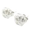 [I4026] - Silver Earrings 'Câlin' Silver White (rhodium-plated) - 9x9 Mm (flower)