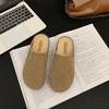 Soft Leather Version~ Baotou Half Slippers Women Wear High-end Fluffy Shoes In Autumn 2025 New Lazy Boken Shoes
