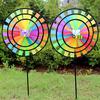 36Cm Colorful Rainbow Triple Wheel Wind Spinner Windmill Garden Yard Decor Toys