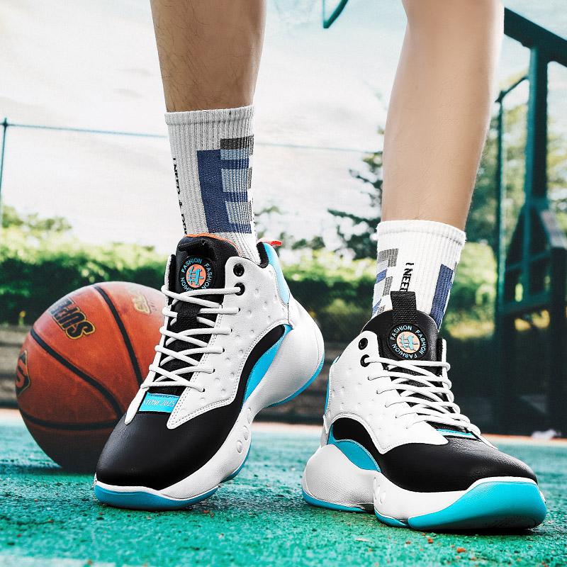 Youth Basketball Shoes Outdoor Sports Shoes Men's Fashion Shoes Thick Soles Increase Student Sports Anti-slip Shock Absorption