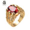 Fashion Women's Ring Garnet Red 6 Prong  Ring