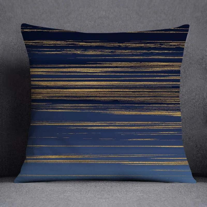 Blue Striped Plaid Pillowcase Office Living Room Home Pillowcase Car Ornaments