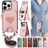 Crossbody Lanyard Zipper Purse Card Slots Flip Wallet Leather Case for iPhone 14 Pro Max 14 Plus 13 Pro Max 12 Pro Max 11 Pro Max