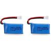 2-Pack LiPo Rechargeable Batteries 3.7V 380mAh | Compatible with HUBSAN X4, JXD 385 | Enhanced Flight Performance, Blue