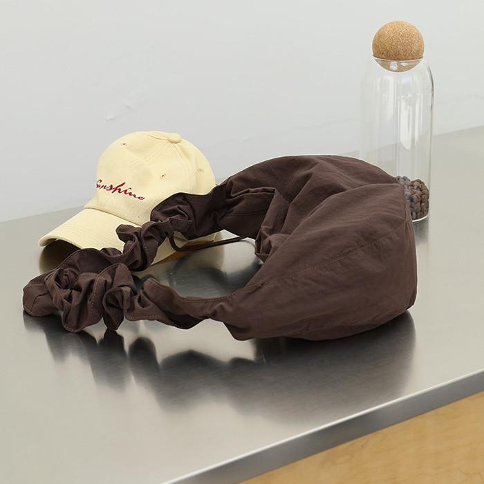 IELGY Korean Version of Casual Literary Shoulder Women's Bag, Pleated Nylon Dumpling Bag, Fashionable Drawstring Canvas Messenger Bag