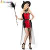 Halloween Witch Adult Female Red Velvet Stitching Dress Miniskirt Vampire Dress