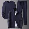Middle Aged and Elderly Men's Casual Sports Suit, Spring and Autumn Loose Plus Size Three Piece Set