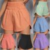 Women Shorts Solid Color Loose Type High Waist Split Comfortable Sports Shorts Daily Clothes