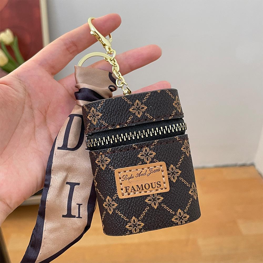 Fashionable Personality Creative Oval Rhombic Bucket Lipstick Envelope Keychain Ribbon Bag Change Pendant Small Accessories Gift