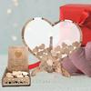 1 Set Wooden Love Heart Ornament with Guest Drop Box Mini Heart Sign Stable Stand Guest Book Alternative Valentine's Day Wedding Reception Desktop